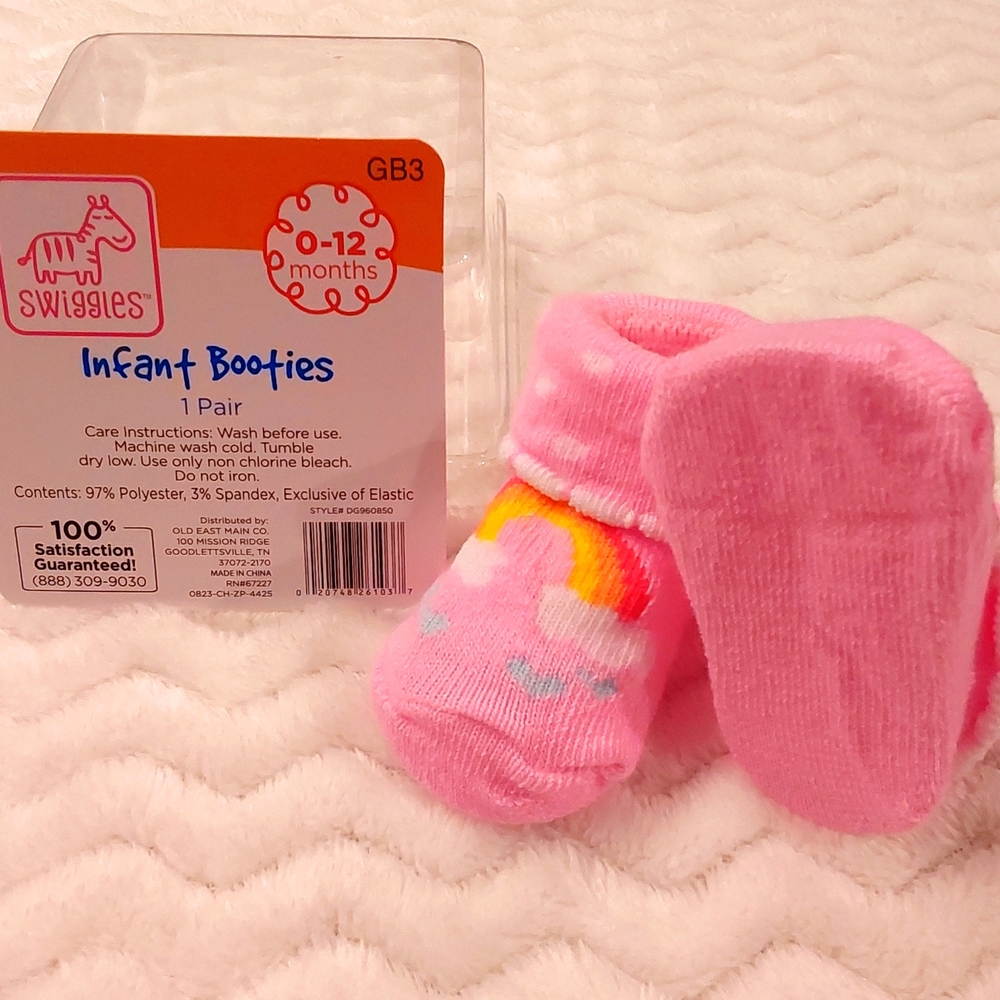 SWIGGLES NEW GIRLS RAINBOW INFANT BOOTIES - Picture 2 of 3